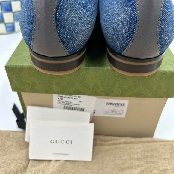 Men’s Gucci horse bit denim loafers size 10.5 fits 11.5 US made in Italy - Picture 10 of 10